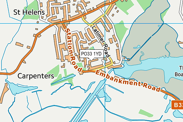 PO33 1YD map - OS VectorMap District (Ordnance Survey)