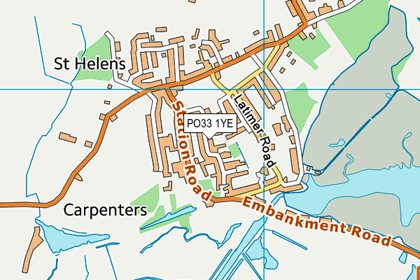 PO33 1YE map - OS VectorMap District (Ordnance Survey)