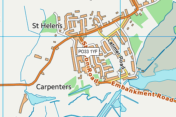 PO33 1YF map - OS VectorMap District (Ordnance Survey)