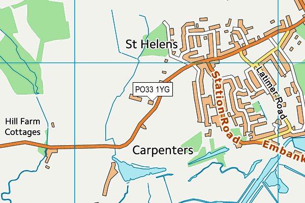 PO33 1YG map - OS VectorMap District (Ordnance Survey)