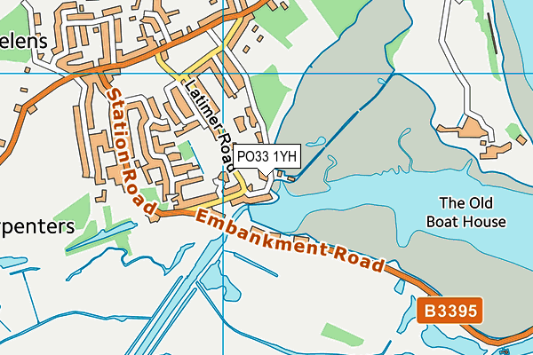 PO33 1YH map - OS VectorMap District (Ordnance Survey)