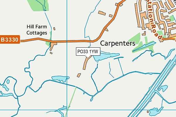 PO33 1YW map - OS VectorMap District (Ordnance Survey)