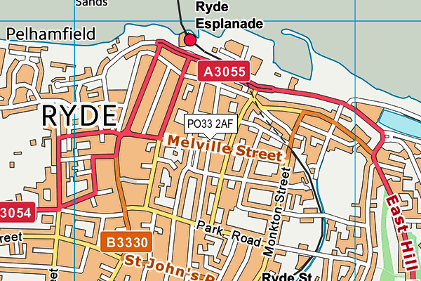 PO33 2AF map - OS VectorMap District (Ordnance Survey)