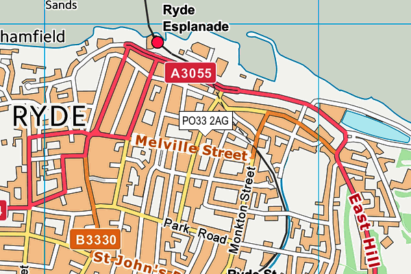 PO33 2AG map - OS VectorMap District (Ordnance Survey)