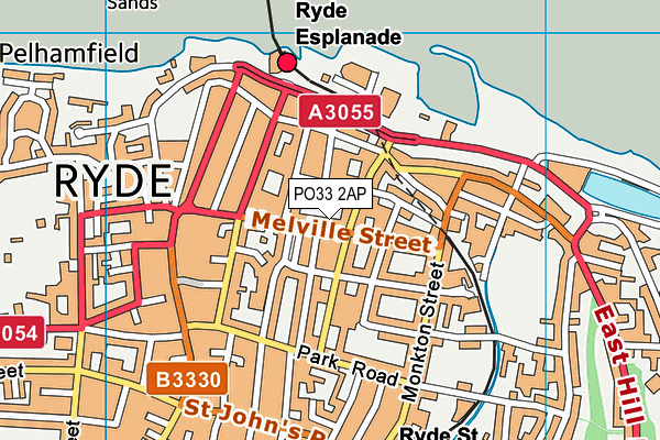 PO33 2AP map - OS VectorMap District (Ordnance Survey)