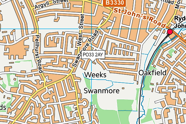 PO33 2AY map - OS VectorMap District (Ordnance Survey)