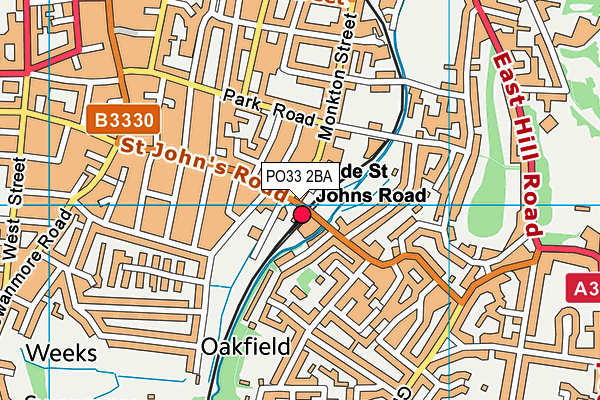 PO33 2BA map - OS VectorMap District (Ordnance Survey)