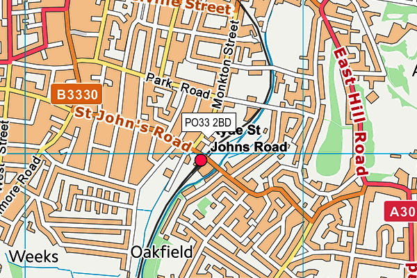 PO33 2BD map - OS VectorMap District (Ordnance Survey)