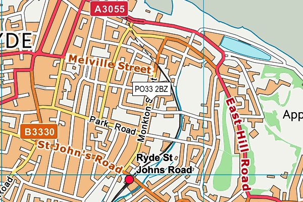 PO33 2BZ map - OS VectorMap District (Ordnance Survey)