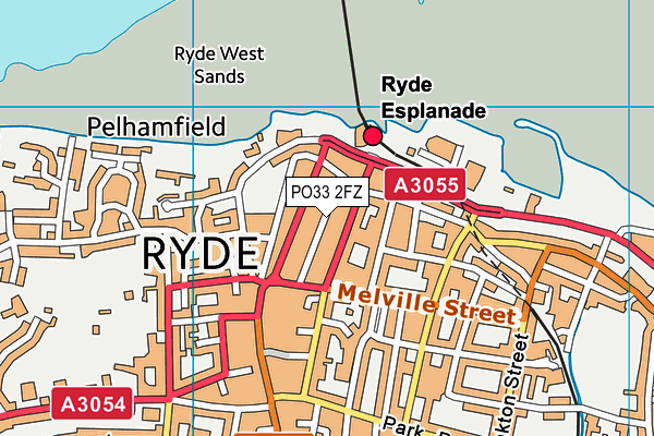 PO33 2FZ map - OS VectorMap District (Ordnance Survey)