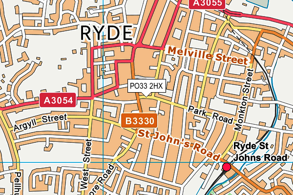 PO33 2HX map - OS VectorMap District (Ordnance Survey)