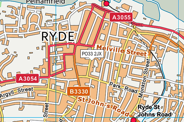 PO33 2JX map - OS VectorMap District (Ordnance Survey)