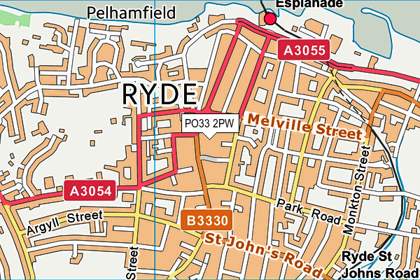 PO33 2PW map - OS VectorMap District (Ordnance Survey)