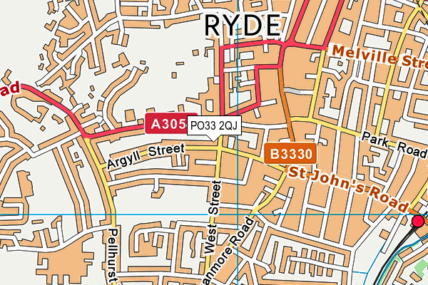 PO33 2QJ map - OS VectorMap District (Ordnance Survey)