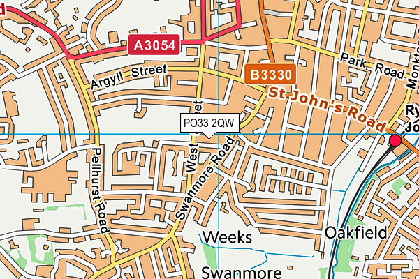 PO33 2QW map - OS VectorMap District (Ordnance Survey)