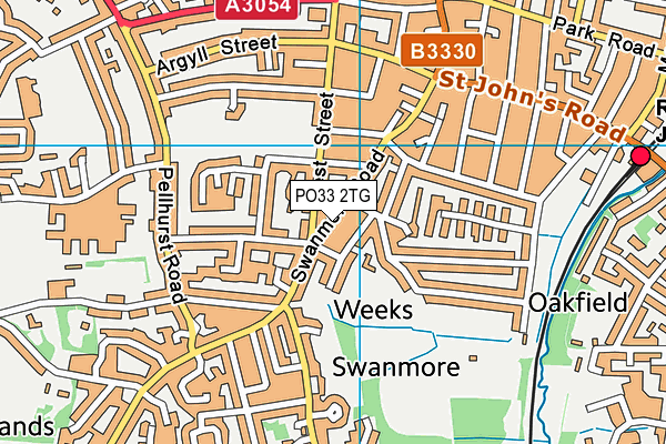 PO33 2TG map - OS VectorMap District (Ordnance Survey)