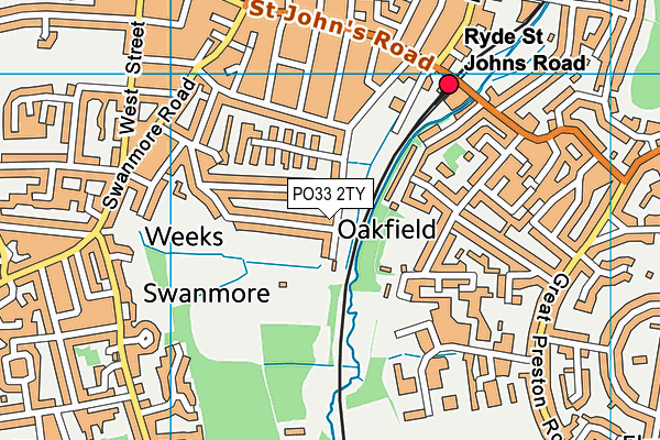 PO33 2TY map - OS VectorMap District (Ordnance Survey)