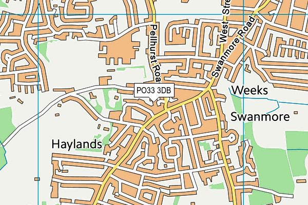 PO33 3DB map - OS VectorMap District (Ordnance Survey)