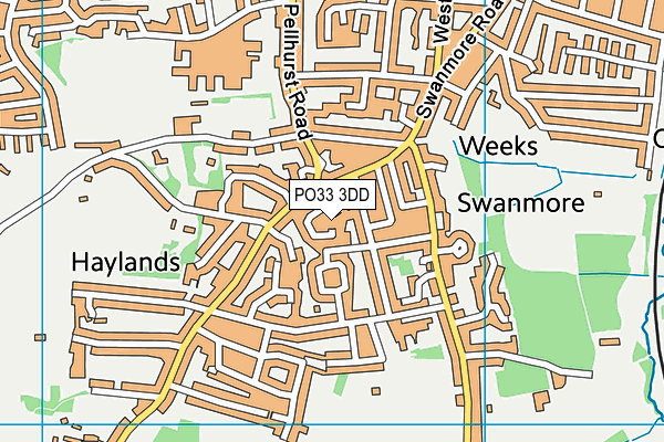 PO33 3DD map - OS VectorMap District (Ordnance Survey)