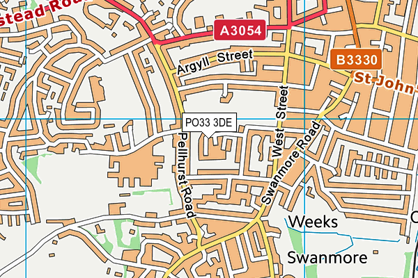 PO33 3DE map - OS VectorMap District (Ordnance Survey)