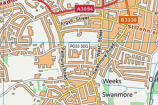 PO33 3DG map - OS VectorMap District (Ordnance Survey)