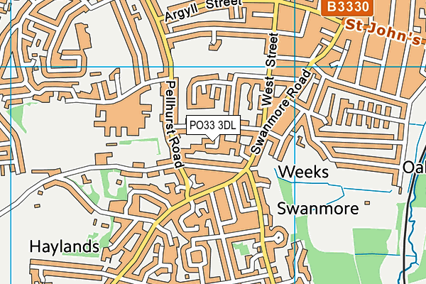 PO33 3DL map - OS VectorMap District (Ordnance Survey)