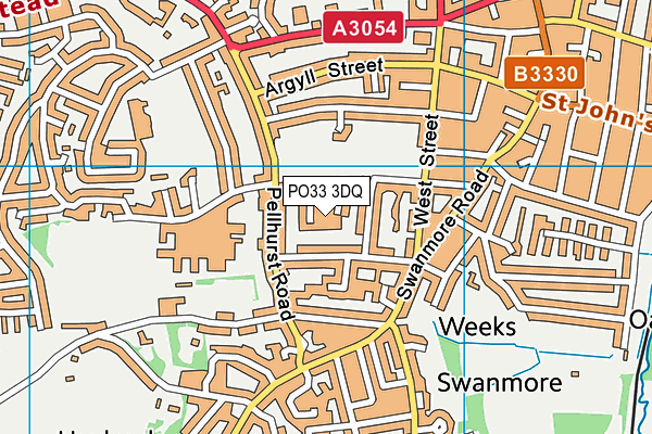 PO33 3DQ map - OS VectorMap District (Ordnance Survey)