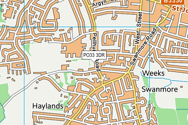 PO33 3DR map - OS VectorMap District (Ordnance Survey)