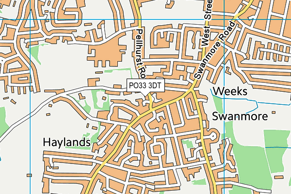 PO33 3DT map - OS VectorMap District (Ordnance Survey)