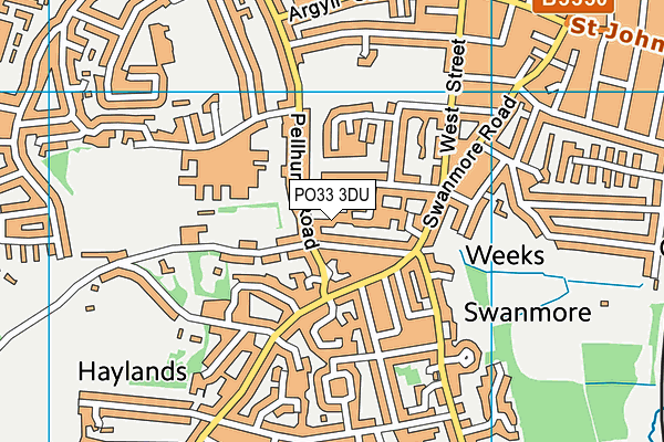 PO33 3DU map - OS VectorMap District (Ordnance Survey)