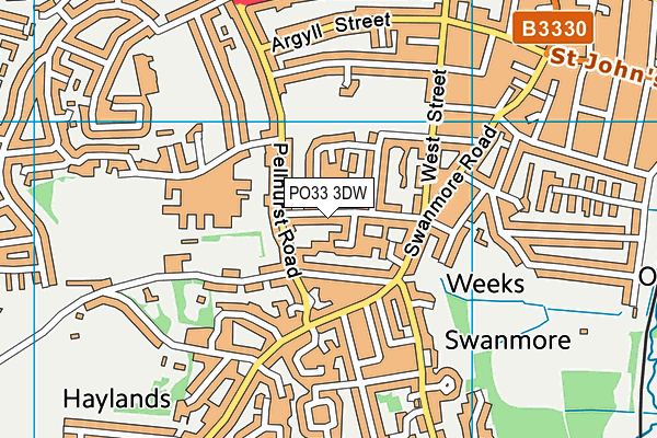 PO33 3DW map - OS VectorMap District (Ordnance Survey)