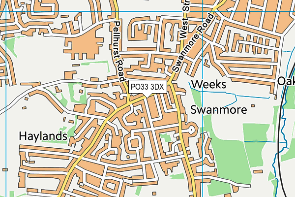 PO33 3DX map - OS VectorMap District (Ordnance Survey)