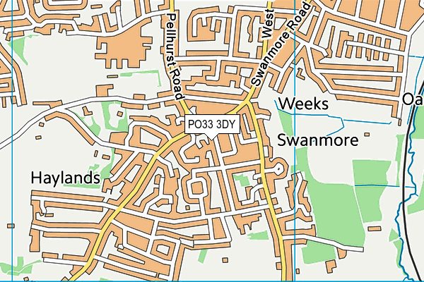 PO33 3DY map - OS VectorMap District (Ordnance Survey)