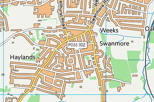 PO33 3DZ map - OS VectorMap District (Ordnance Survey)