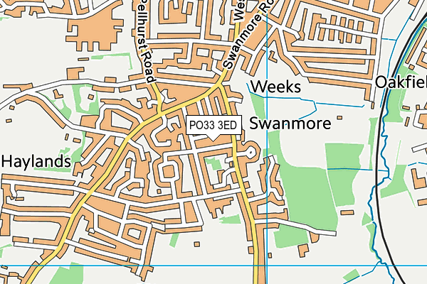 PO33 3ED map - OS VectorMap District (Ordnance Survey)