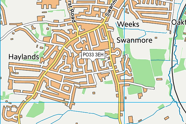 PO33 3EH map - OS VectorMap District (Ordnance Survey)