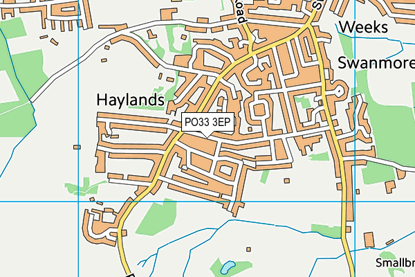 PO33 3EP map - OS VectorMap District (Ordnance Survey)