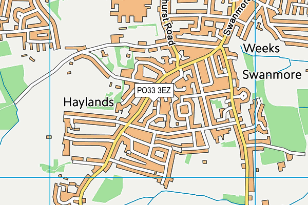 PO33 3EZ map - OS VectorMap District (Ordnance Survey)