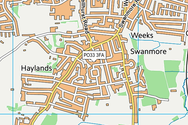 PO33 3FA map - OS VectorMap District (Ordnance Survey)