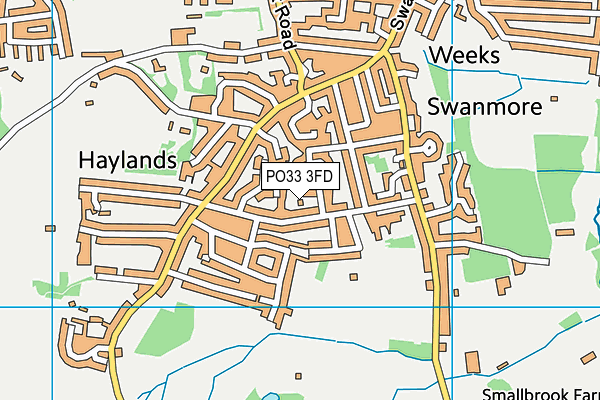 PO33 3FD map - OS VectorMap District (Ordnance Survey)