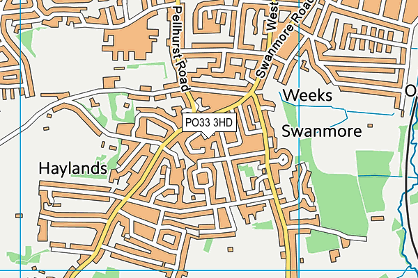 PO33 3HD map - OS VectorMap District (Ordnance Survey)