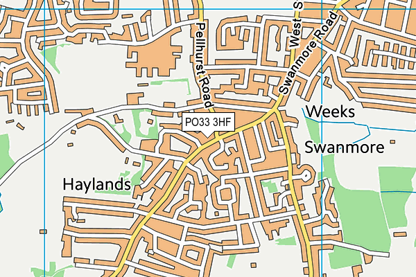 PO33 3HF map - OS VectorMap District (Ordnance Survey)