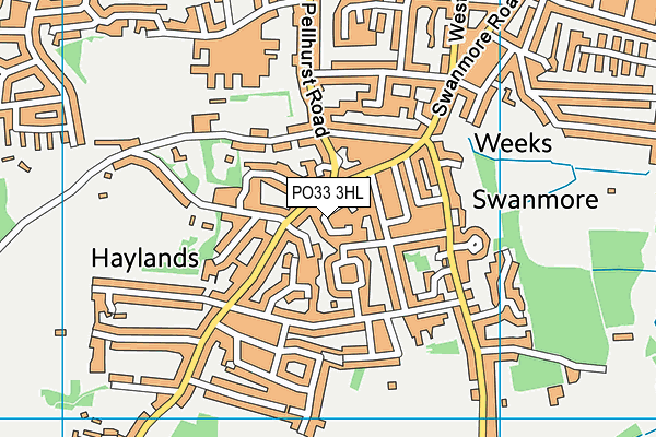 PO33 3HL map - OS VectorMap District (Ordnance Survey)