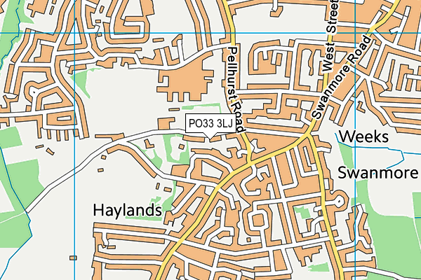 PO33 3LJ map - OS VectorMap District (Ordnance Survey)