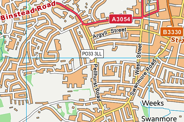 PO33 3LL map - OS VectorMap District (Ordnance Survey)