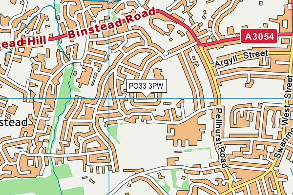PO33 3PW map - OS VectorMap District (Ordnance Survey)