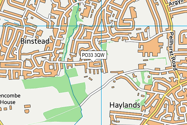 PO33 3QW map - OS VectorMap District (Ordnance Survey)