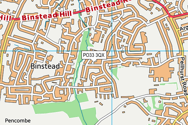 PO33 3QX map - OS VectorMap District (Ordnance Survey)