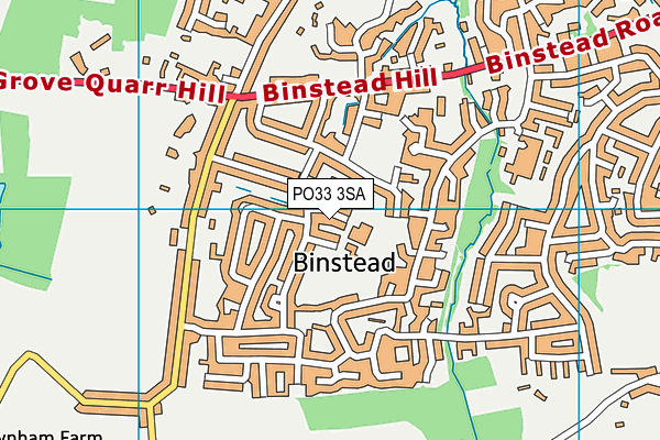 Binstead Primary School map (PO33 3SA) - OS VectorMap District (Ordnance Survey)