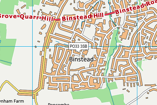 Binstead Recreation Ground map (PO33 3SB) - OS VectorMap District (Ordnance Survey)